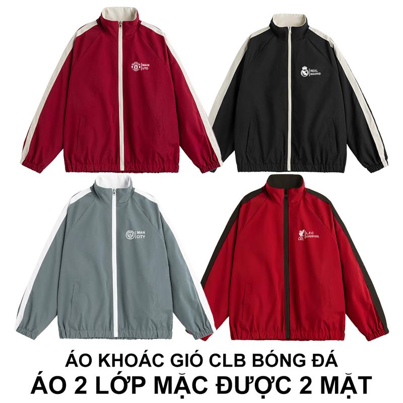 ÁO KHOÁC GIÓ CLB BÓNG ĐÁ M<<U RE<<AL AR.S ... ÁO 2 LỚP MẶC ĐƯỢC 2 MẶT VẢI DÙ TRÁNG BẠC CHỐNG NƯỚC CẢN GIÓ CẢN BỤI NAM NỮ ĐỀU MẶC ĐƯỢC