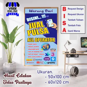 Spanduk Banner Custom Jualan Pulsa dan Kuota Internet