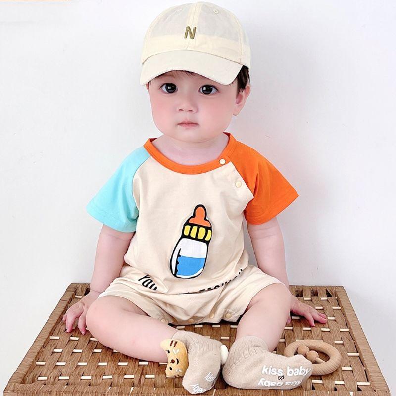Quần Áo Trẻ Sơ Sinh, Romper Mùa Hè Cho Trẻ Sơ Sinh, Áo Liền Quần Cotton Đúc Chai, Áo Liền Quần Ngắn Tay Cho Bé 0-2 Tuổi, Áo Liền Quần Mỏng Và Thoáng Khí 1