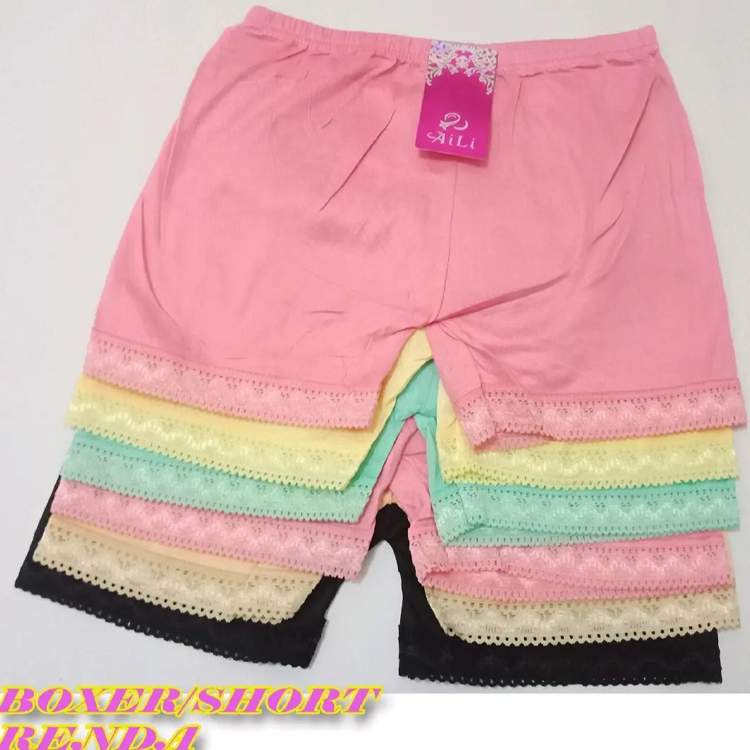 3 PCS SHORT RENDA WANITA / CELANA KETAT PEREMPUAN Dewasa Cewek Katun Santai Pendek Linen Motif Kulot