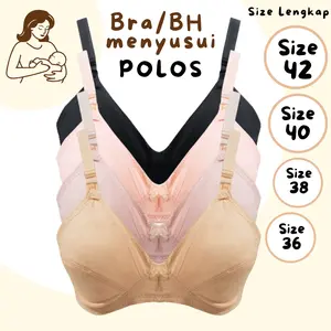 1 Pcs Bra Menyusui Ukuran Lengkap 36, 38, 40, 42, 44 Polos Kancing Depan Mudah Praktis