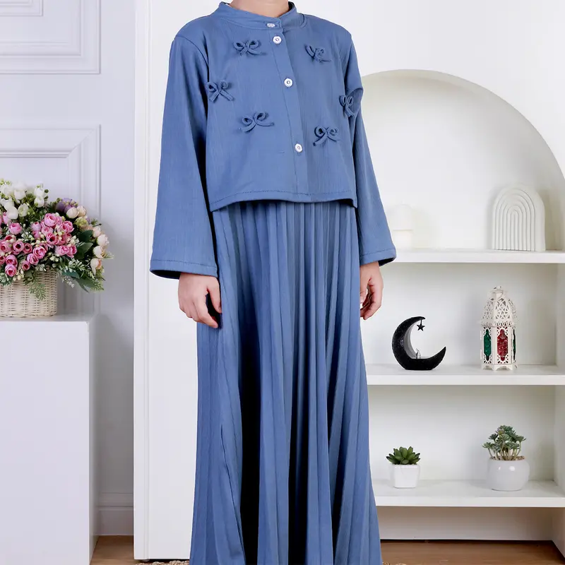 Dungdungkids Gamis Anak Aurora Coquette 2 in 1 Knitt Plisket 3 - 11 Tahun 4