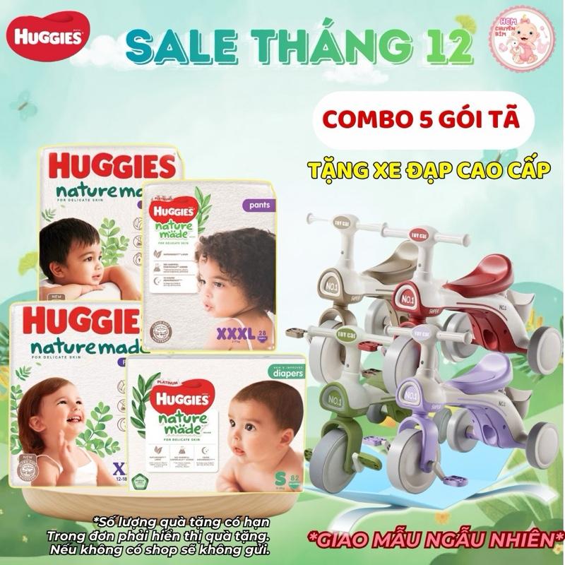 Combo 5 Tã Dán Quần Huggies Nature Made Size NB60 S82 M64 L54 - M58 L44 XL38 XXL26 XXXL28 miếng