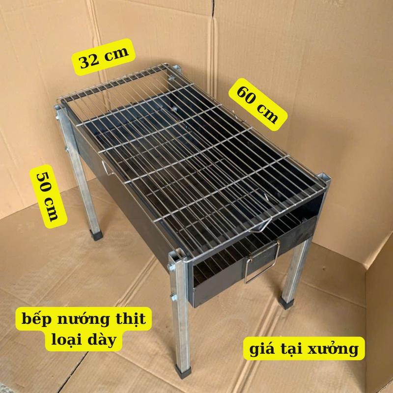  bếp nướng thịt gia đình bếp nướng thịt than hoa lò nướng thịt bbq bếp nướng thịt bằng thép dày 1,8 ly kích thước 32 * 60 cao 50 cm 