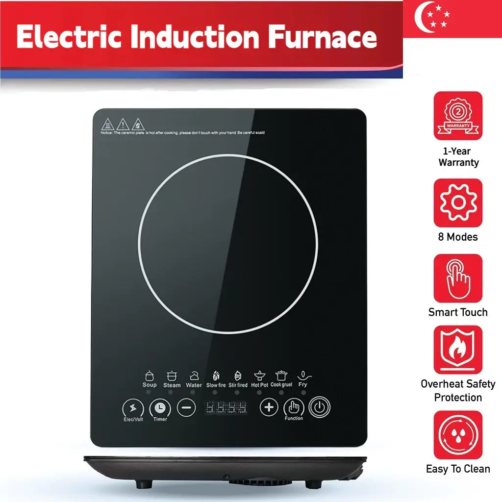 2200W Multifunctional Induction Cooker Touch Screen Glass Panel 5 layer Protection Waterproof Safety Protection