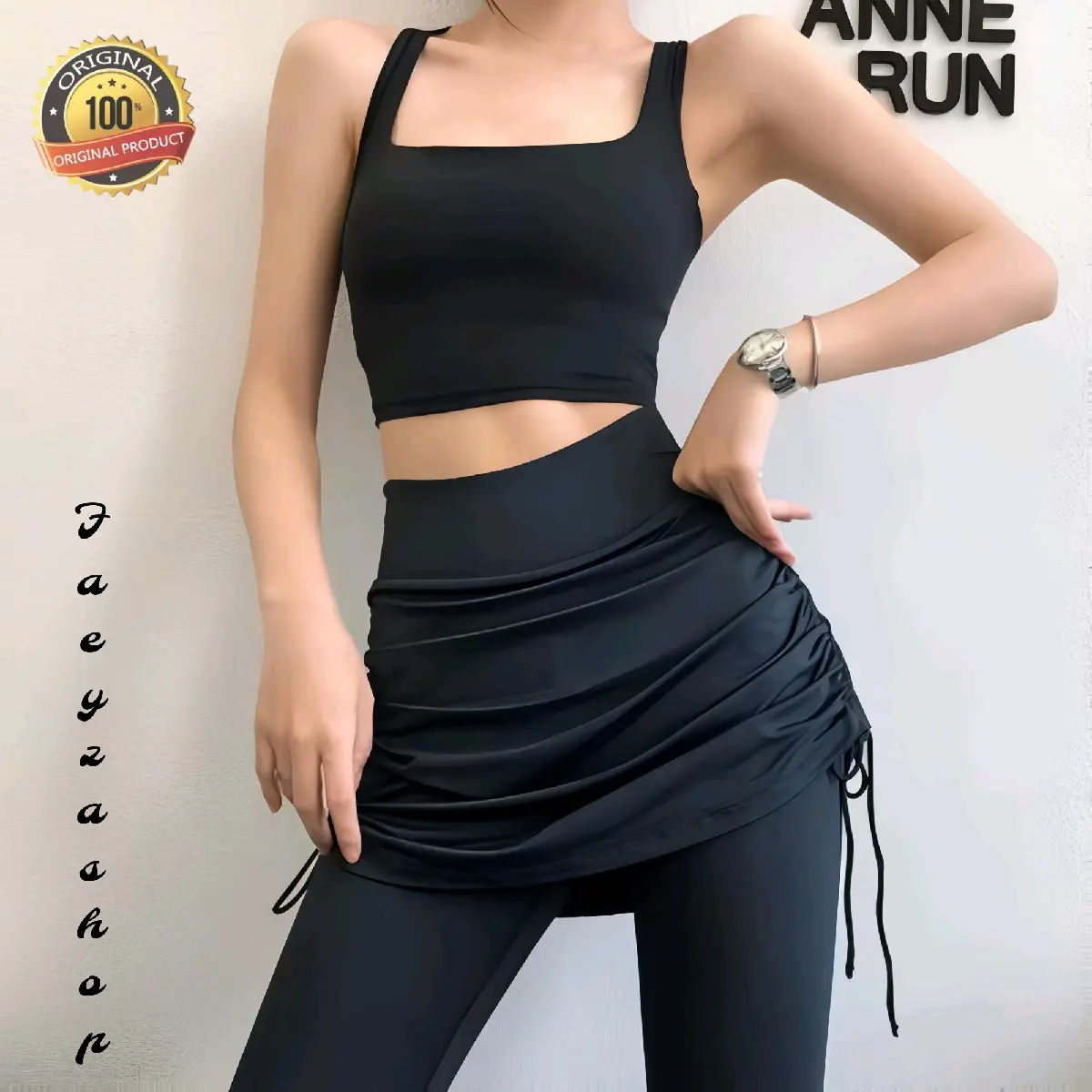Leging Skirt 2in1 Hight Waist Serut Bahan Super Premium/ Leging Rok Serut/Leging Rok Olahraga Outdoor Sport Legging