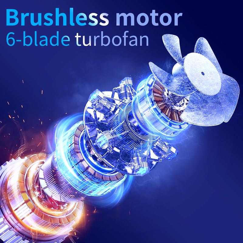 Quạt cầm tay tua bin tốc độ cao, pin dung lượng lớn, quạt tích điện mini 13.000 vòng/phút, gió siêu mạnh rất yên tĩnh 8