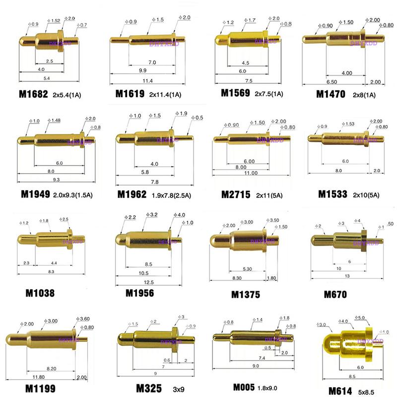 2X High Current Spring Loaded Pogo Pin Connector 1A 1.5A 2A 5A High ...
