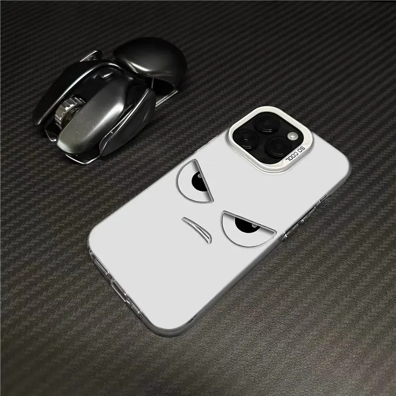 Casing Silkon TPU eksipresi galak untuk iPhone 13/15 pro max 14/Xsmax/R dengan 12/11 Film Lensa Bawaan - romantis dan indah - Ponsel