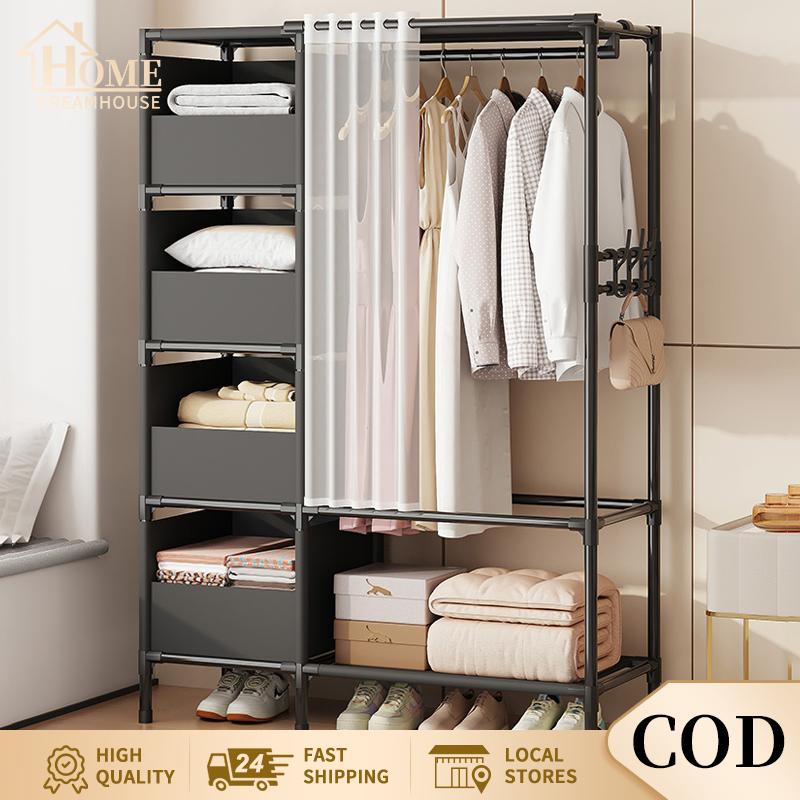 COD Rak Gantungan Pakaian Wardrobe Clothes Storage Rack Stan - Shop ...