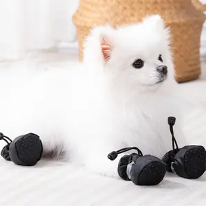 4Pcs Sepatu Boots Anjing Waterproof Outdoor Sepatu Anjing Kecil Poodle Bichon Corgi / Kucing Tebal Anti Slip / Air Untuk Musim Dingin / Dog Shoes Waterproof Outdoor