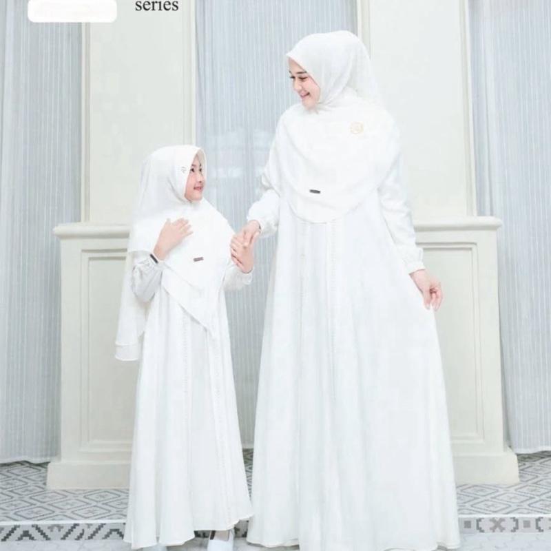 NAUREEN SERIES DRESS GAMIS PESTA SARIMBIT COUPLE KIDS AND MOM BAHAN CERUTY BABYDOLL FULL PURING baju 3
