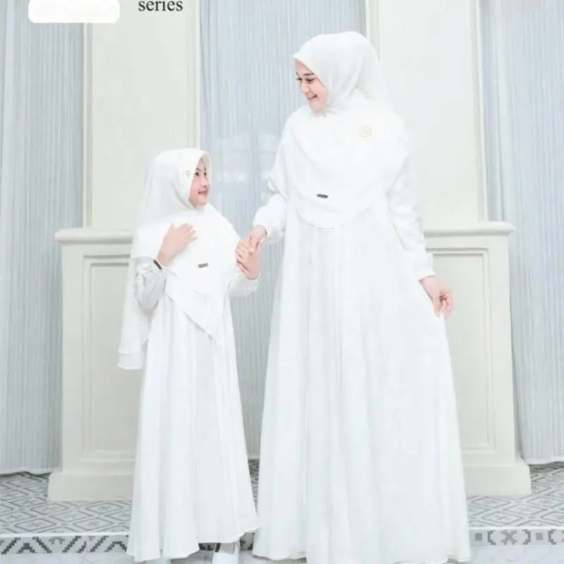 NAUREEN SERIES DRESS GAMIS PESTA SARIMBIT COUPLE KIDS AND MOM BAHAN CERUTY BABYDOLL FULL PURING baju 3