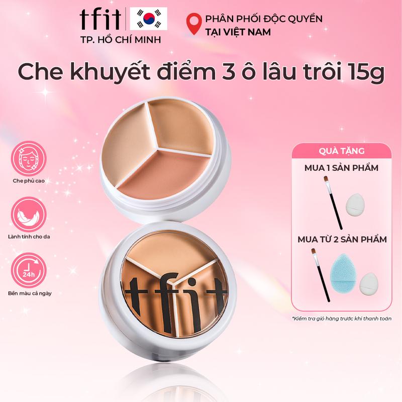 Kem Che Khuyết Điểm TFIT chuẩn Hàn 3 Màu Đa Năng 15g Kháng Nước, Lâu Trôi, Che P