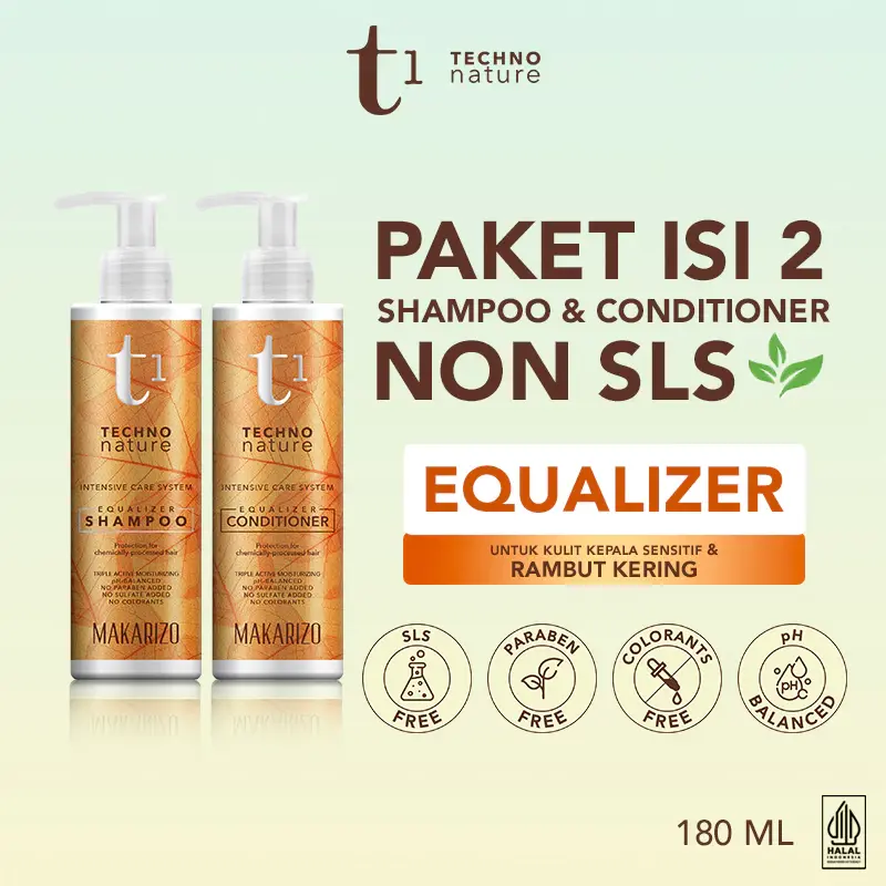 [Sarwendah Exclusive] Paket ISI 2 - T1 Techno Nature Equalizer Shampoo & Conditioner 180 mL 0