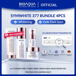 【Glowing & Anti Dark Spot 4in1 Bundle】BIOAQUA SymWhite 377 Glowing Bringtening wajah glowing Skin Care Sets moisturizer mencerahkan 50g serum 30ml Toner 120ml  cleanser 100g 【BPOM】