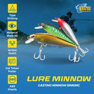 Lurekiller Umpan Pancing Minnow 7g/10g/14g umpan casting minnow sinking MN021