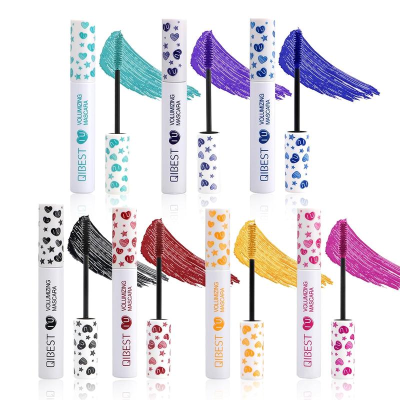 Bộ mascara có màu, 7 màu, bộ quà tặng mascara chống nước và nhiều màu sắc, mascara màu đỏ, hồng, tím, xanh dương, trắng, đen, mascara có màu sắc hấp dẫn, lâu trôi và tạo hiệu ứng lông mi dày hơn cho trang điểm mắt.