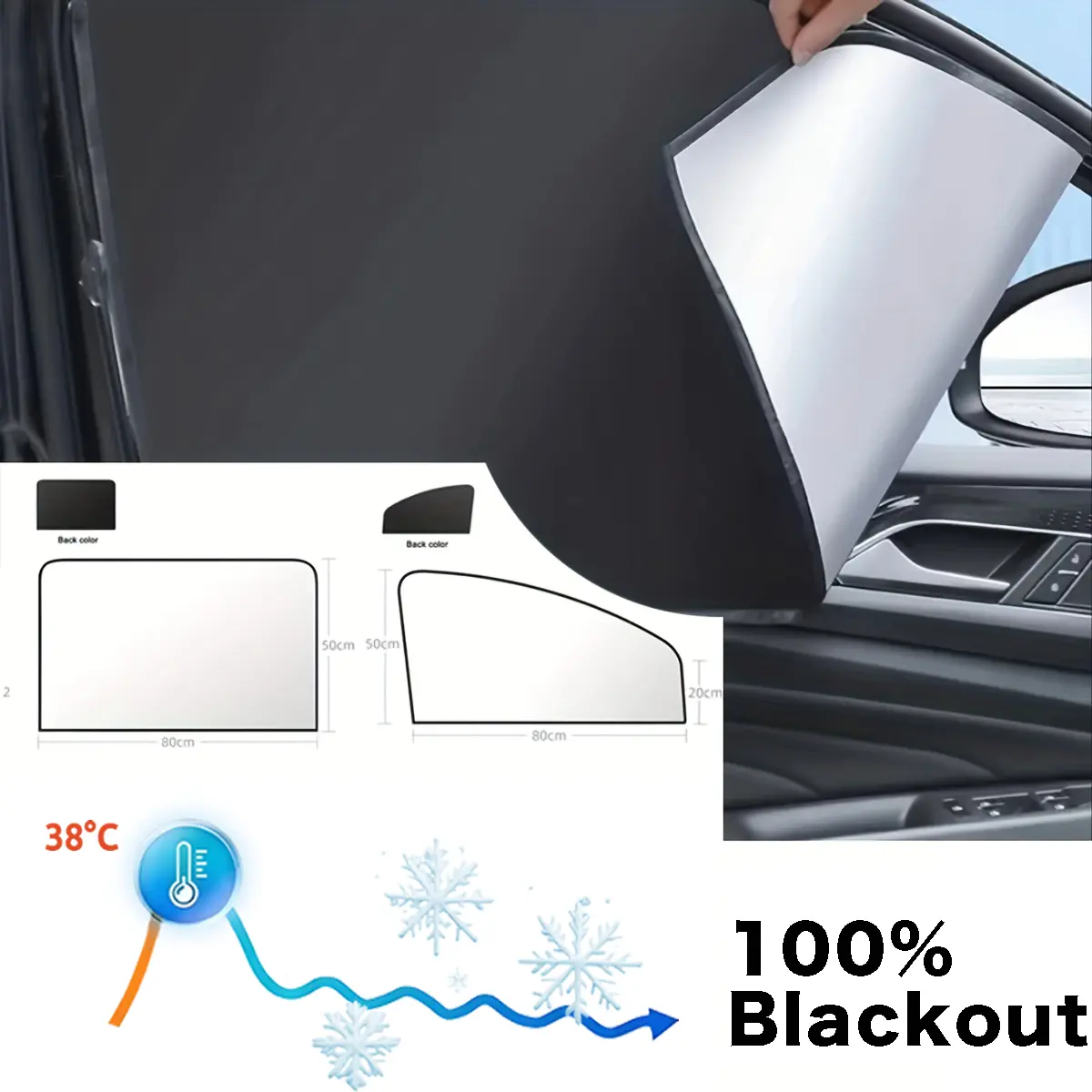 100 Blackout Car Sun Shield Shades Sunshade Covers Summer Magnetic Window Curtains UV Rays Protection Side Front Front Rear