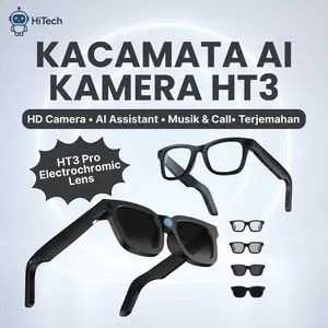 Kacamata AI Kamera HT3 – 1200P Video Stabilizer, AI Voice Assistant & Translator Glasses rekam