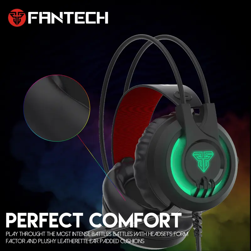 Fantech CHIEF II HG20 RGB Gaming Headset Headphones Built-in Microphone Noise Cancellation Pc Earphones Lighting Headphone Bass 4
