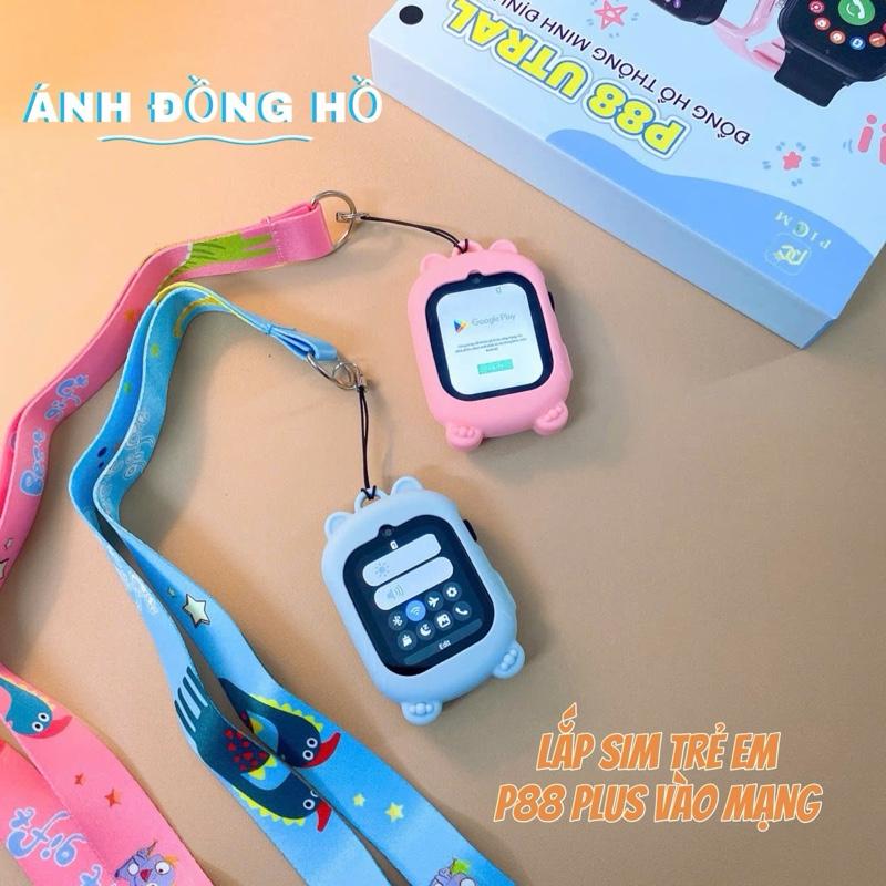 Lắp sim trẻ em-Picom P88 Đồng hồ trẻ em Lắp Sim Nghe Gọi video call - Định Vị Cảnh Báo Nguy Hiểm Có Tiếng Việt dành cho bé vào mạng được