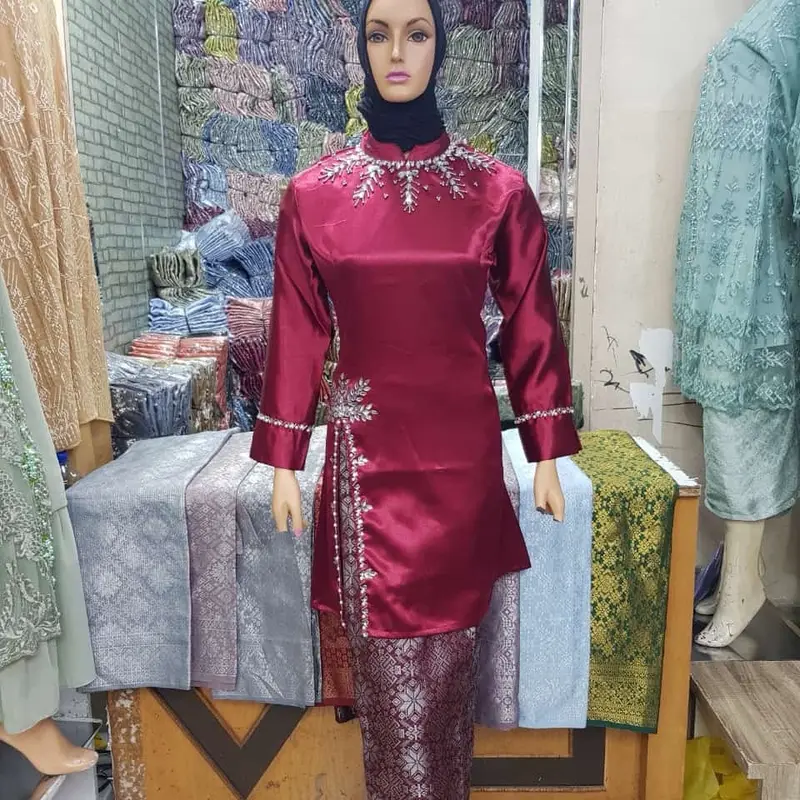 Baju Kurung Melayu Belah Dengan Rok Songket Sangat Elegan Sangat Cocok Untuk Seragaman 5