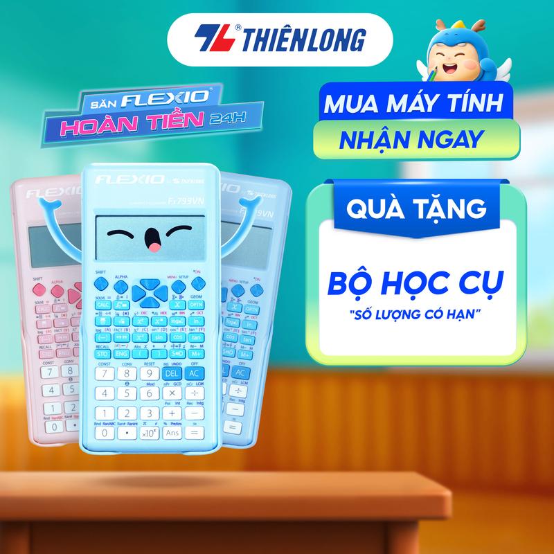 [mong.hust11] Máy tính khoa học Thiên Long Flexio Fx799VN, 6 màu mới, bảo hành 7 năm, 1 đổi 1 trong 1 năm đầu