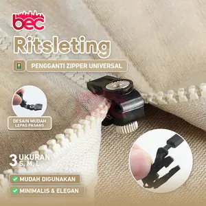 [BEC] Ritsleting Pengganti Zipper Universal - Solusi Cepat Ganti Resleting Tanpa Jahit | Ritsleting Pengganti Zipper Universal | Penarik Ritsleting | Pengganti Penarik Ritsleting