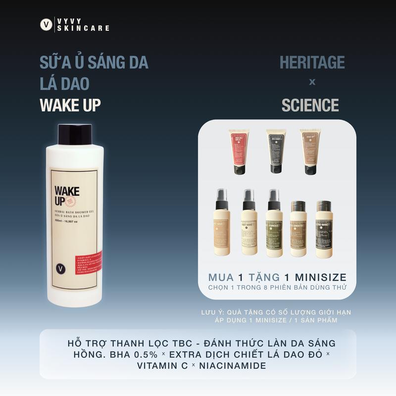 Sữa ủ sáng da lá dao VyVy Haircare Wake Up 230ml 500ml - Sáng da lá Dao & BHA giúp da mịn màng không trắng ảo