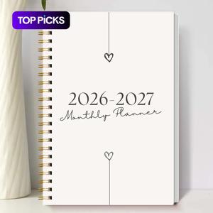 2026.1-2027.12 月間プランナー：24ヶ月、プランニングノート、週間予定表、学業用プランナー、生産性を向上させるシンプルなタスクノート