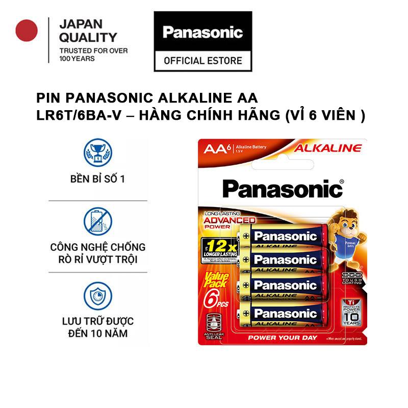 Vỉ 6 viên Pin Panasonic Alkaline AA LR6T/6BA-V
