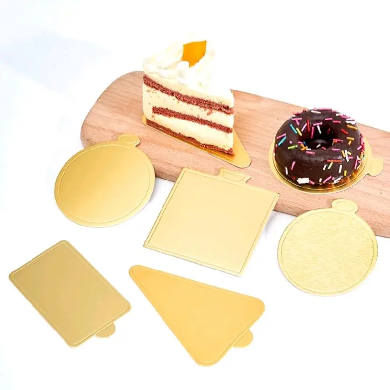 100pcs alas tatakan kue gold alas donut cake alas cake slice tiramisu alas bulat Donat