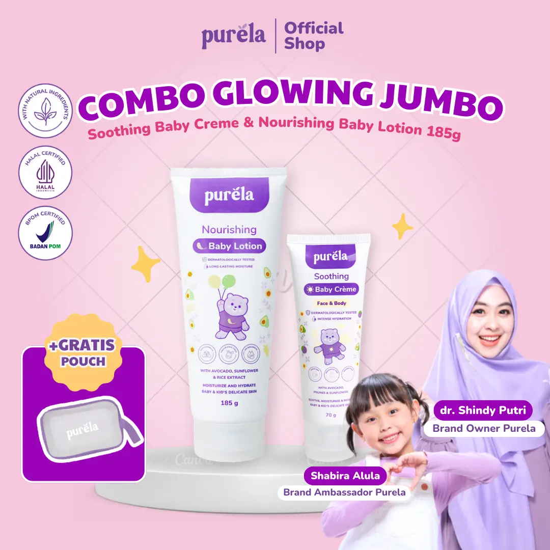 [Official] COMBO GLOWING  Nourishing Baby Lotion & Soothing Baby Crème)- Natural Organik