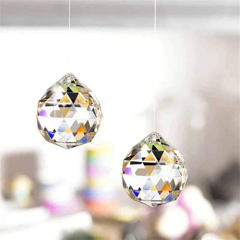 Máy tạo cầu vồng Lăng kính pha lê, 30mm, Trang trí Treo phong thủy cho gia đình và Vườn 4