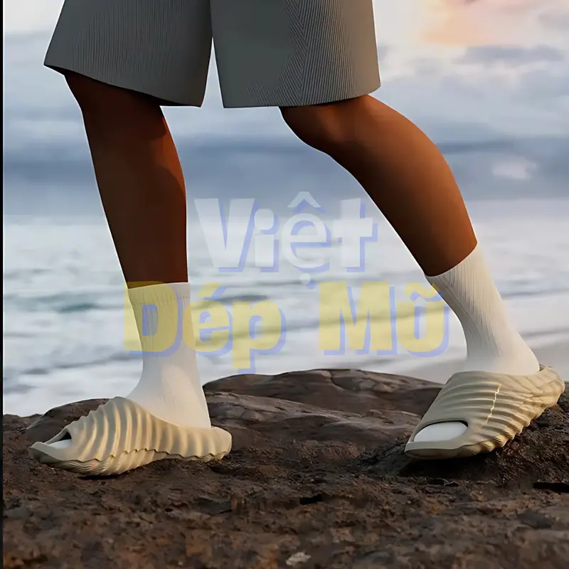 [ Form lớn đặt nhỏ 1 size]Dép bánh mì vân nhám đế cao 3 cm Nam Nữ Slipper Dép Cao Su Đế Cao DéP Đế Bằng - DH525-1 2
