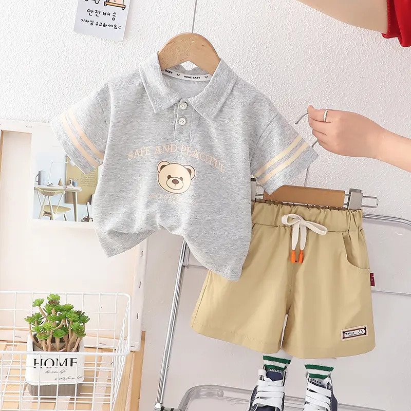 0-6 Year Old Summer Baby Clothing Set Baby Set Cotton Round Neck Sports Tank Top T-shirt Casual Shorts