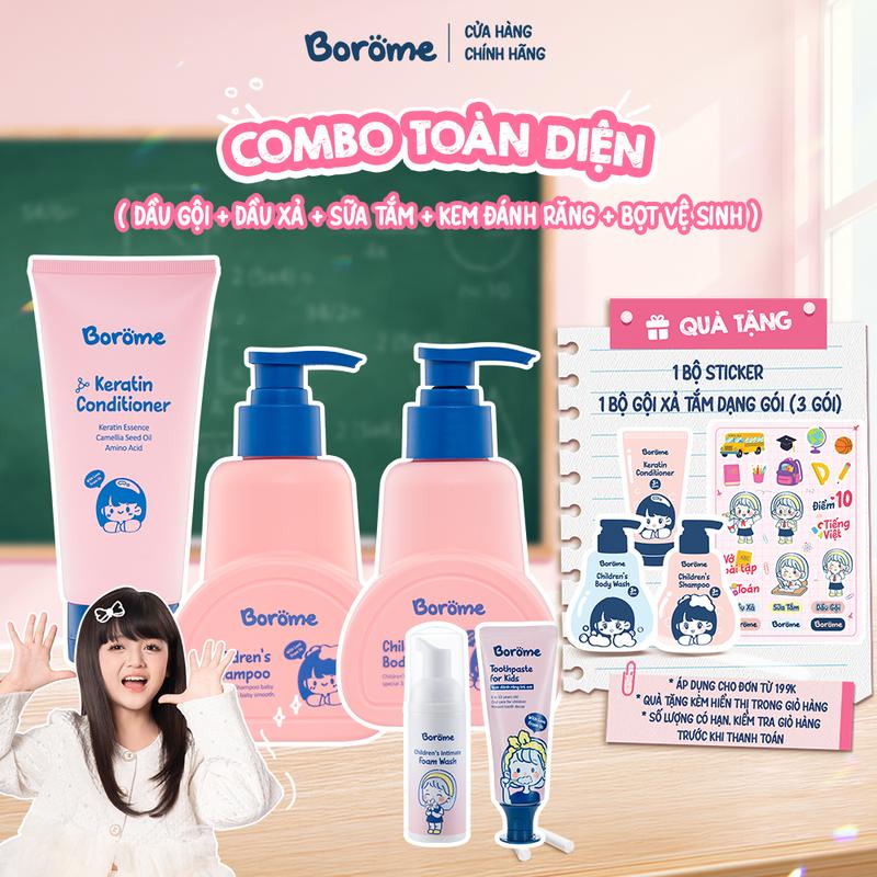 Dầu gội + Dầu xả + Sữa Tắm + Bọt vệ sinh + Kem đánh răng công thức dịu nhẹ dung