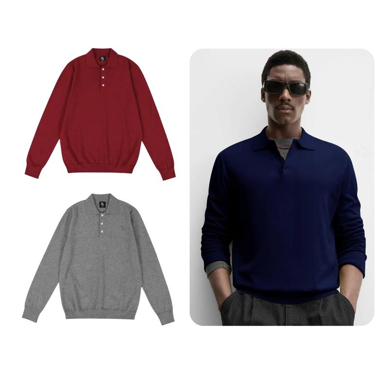Áo polo len lông thỏ dài tay Grand Jack Lane Áo len dài tay chất liệu len "lông thỏ" mềm mịn form regular