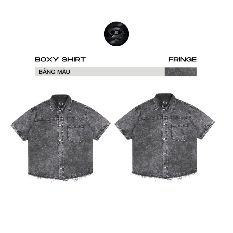 Bad Choices | Áo sơ mi Denim tay ngắn FRINGE form Boxy phong cách Streetwear