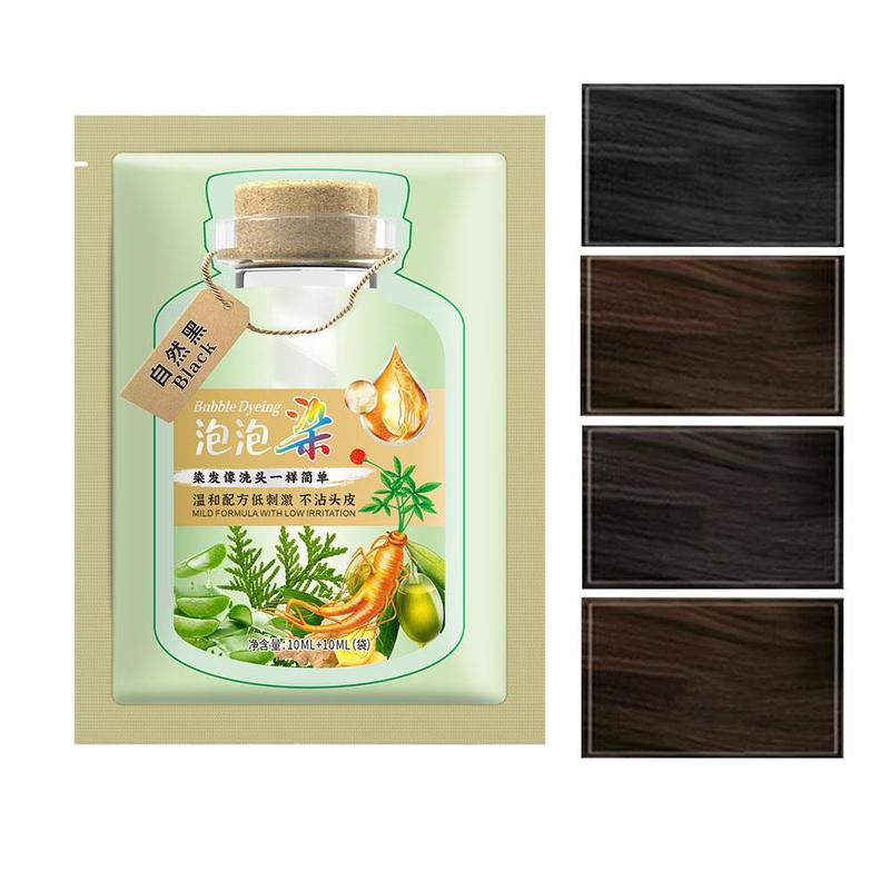 Product Introduction of Bubble Hair Dye Shampoo Bubble Hair Dye Plant Essence Hair Dye Household Foam Hair Dye Black S3H7 25