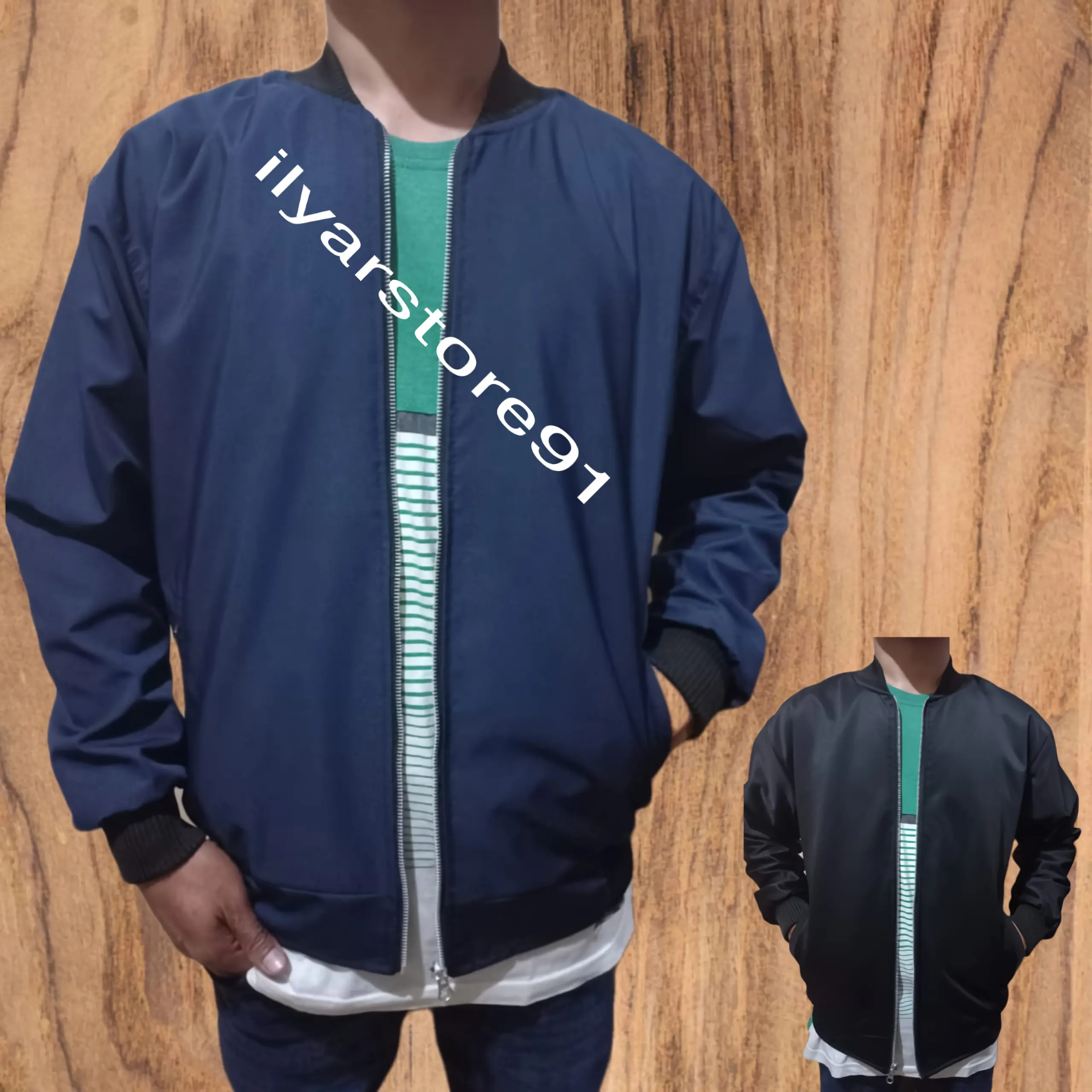 Jaket BOMBER _POLYESTER/Jaket Parasut Polos Pria Wanita/Bisa Di Pakai Bulak Balik/Size M L XL XXL