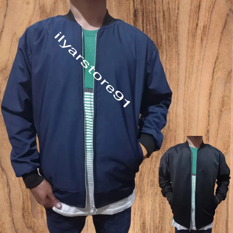Jaket BOMBER _POLYESTER/Jaket Parasut Polos Pria Wanita/Bisa Di Pakai Bulak Balik/Size M L XL XXL 0