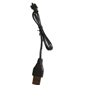 Kabel Charger Mobil Remote Control 3.7v 40cm Socket Hitam Untuk Baterai 14500