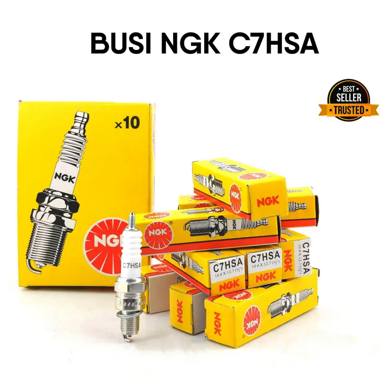 Busi NGK Semua Tipe Motor Honda LENGKAP - Tiger Vario Beat FI Karbu Supra X Fit 125 110 150 Karisma Grand Beat Karbu Megapro Old Bebek Kharisma Revo Absolute C7 Fi Esp Deluxe Bohlam Led C7HSA CPR6EA-9 CPR9EA-9 CR7EH-9 CR7EH-9 CPR7EH9 D8EA BP5ES Original 4