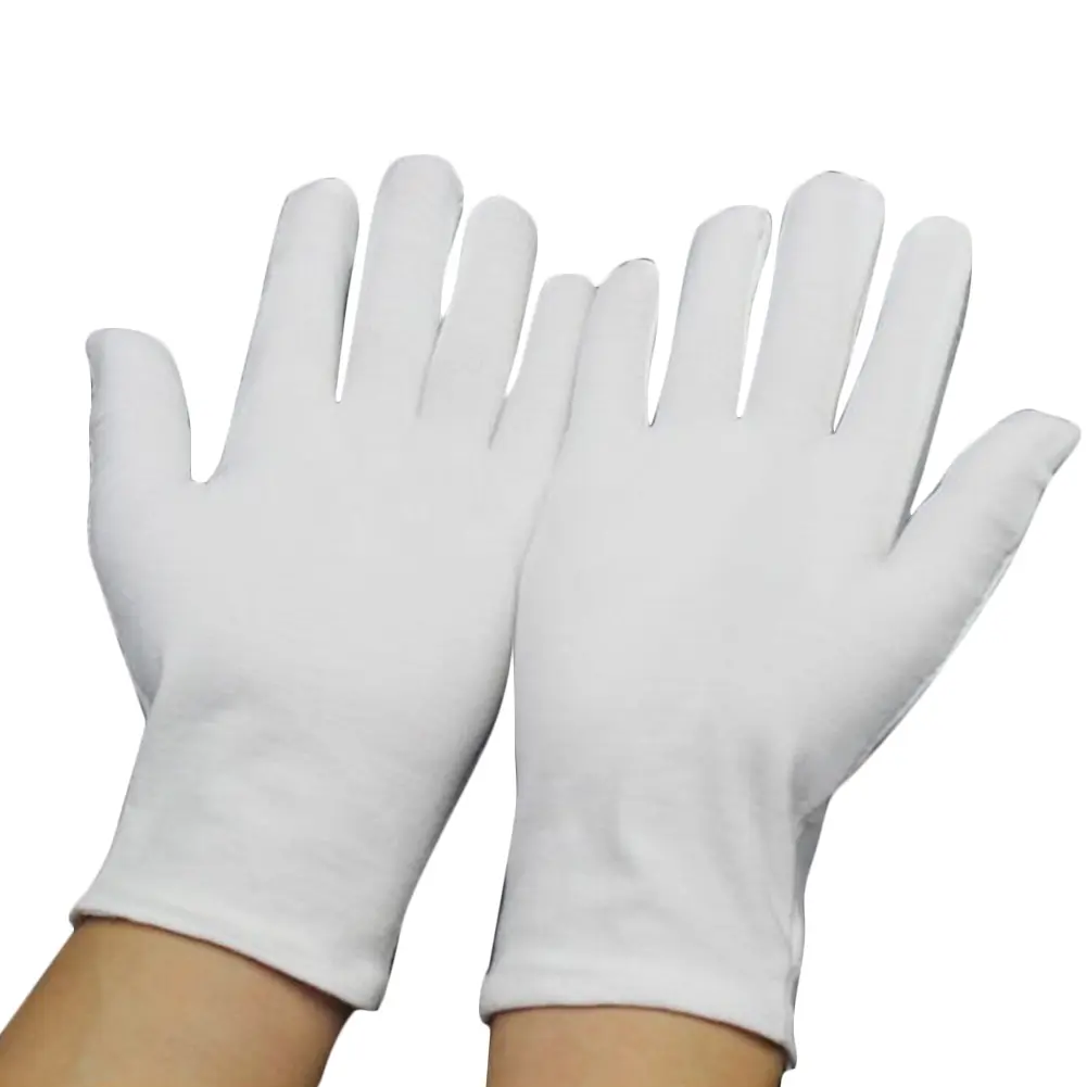 Găng tay màu trắng đơn giản, 1 đôi, găng tay lao động, thích hợp cho người phục vụ và tài xế, phụ kiện găng tay