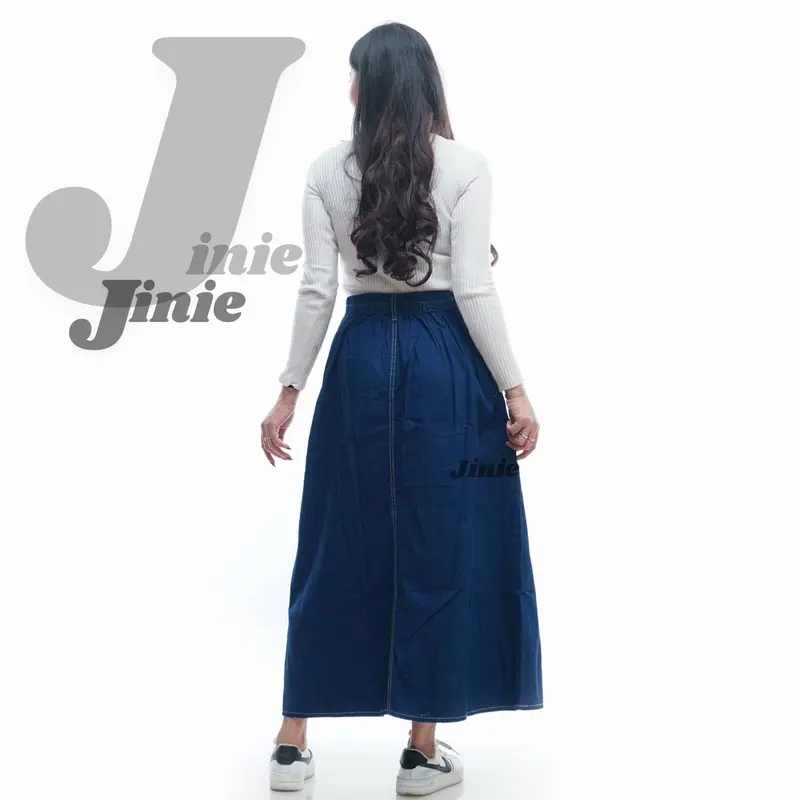 Rok Jeans A-Line Panjang Highwaist Dewasa Standar Sampai Jumbo 4