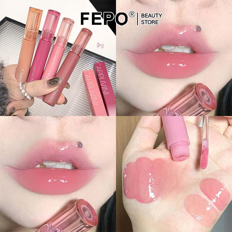 Son Môi Dưỡng Ẩm Dạng Thạch Tráng Gương, Cappuvini, Lâu Trôi, Với Bột Tẩy Trắng Và Hương Mật Ong