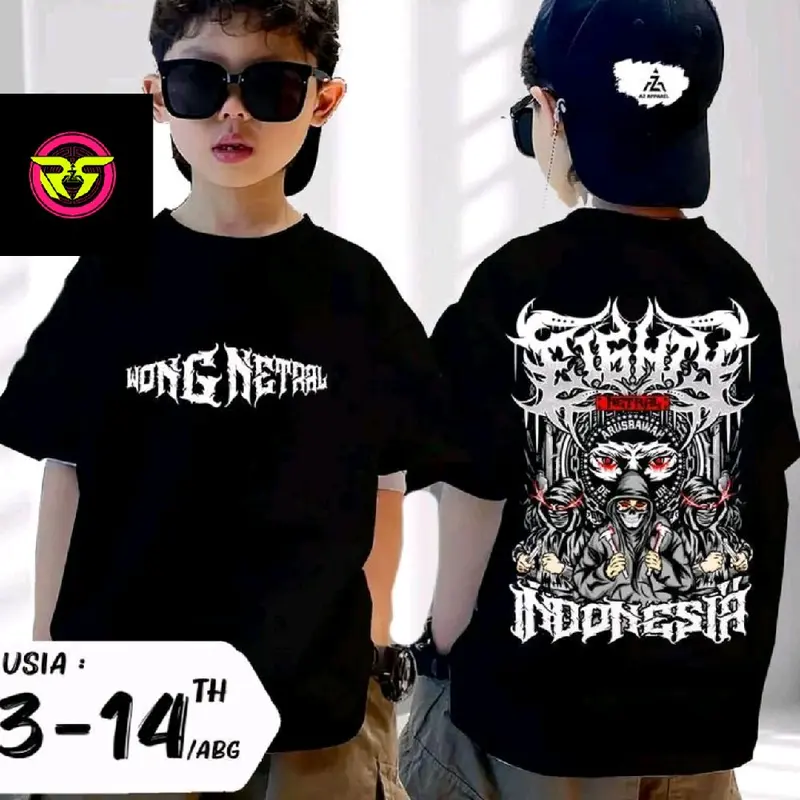 Kaos (Wong Netral) Anak dan Dewasa Unisex Cewek-Cowok Kaos Distro bisa buat Couple Kain Katun Combed Premium 3