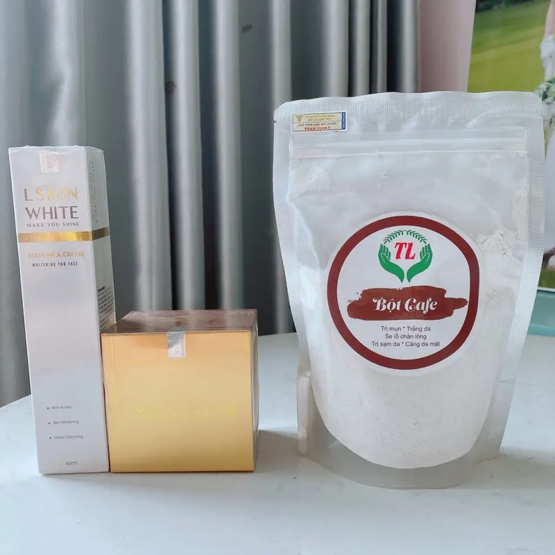 Combo  dưỡng da  ( Ủ Trắng Babe Face ) + Tặng bột ủ trắng cafe body Tất cả các loại da Skincare